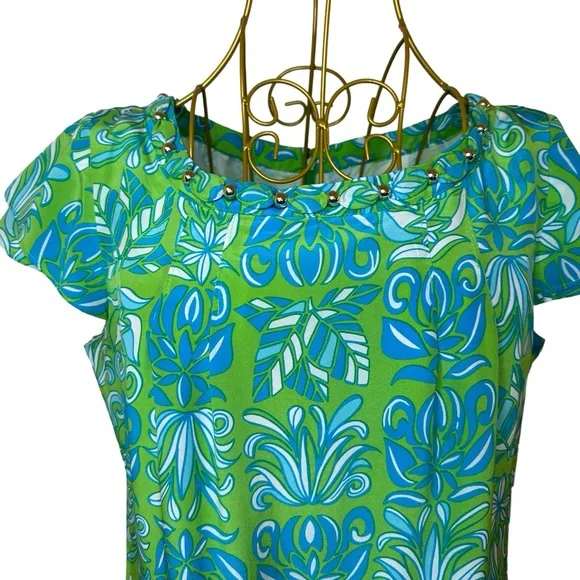 Lilly Pulitzer Joanna Limeade Silk Dress Size 4 - Picture 4 of 13